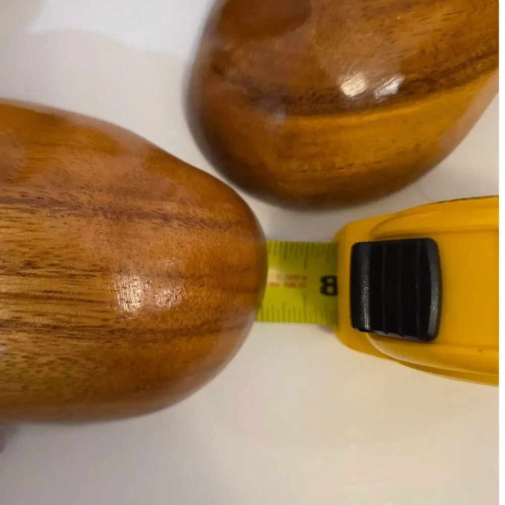 Vtg Handcrafted Monkey Pod Wood Bowl Clamshell Set MCM Tiki Bar Tropical Luau